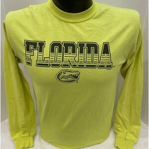 Adult UF University of Florida Gators Neon and Black long sleeve shirt.